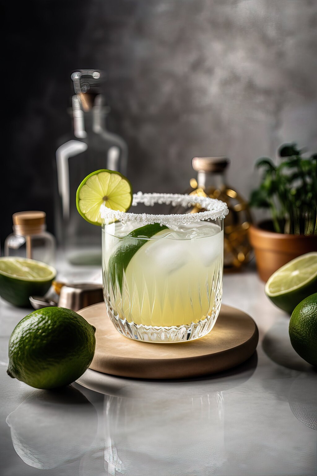 Iced drink with lime